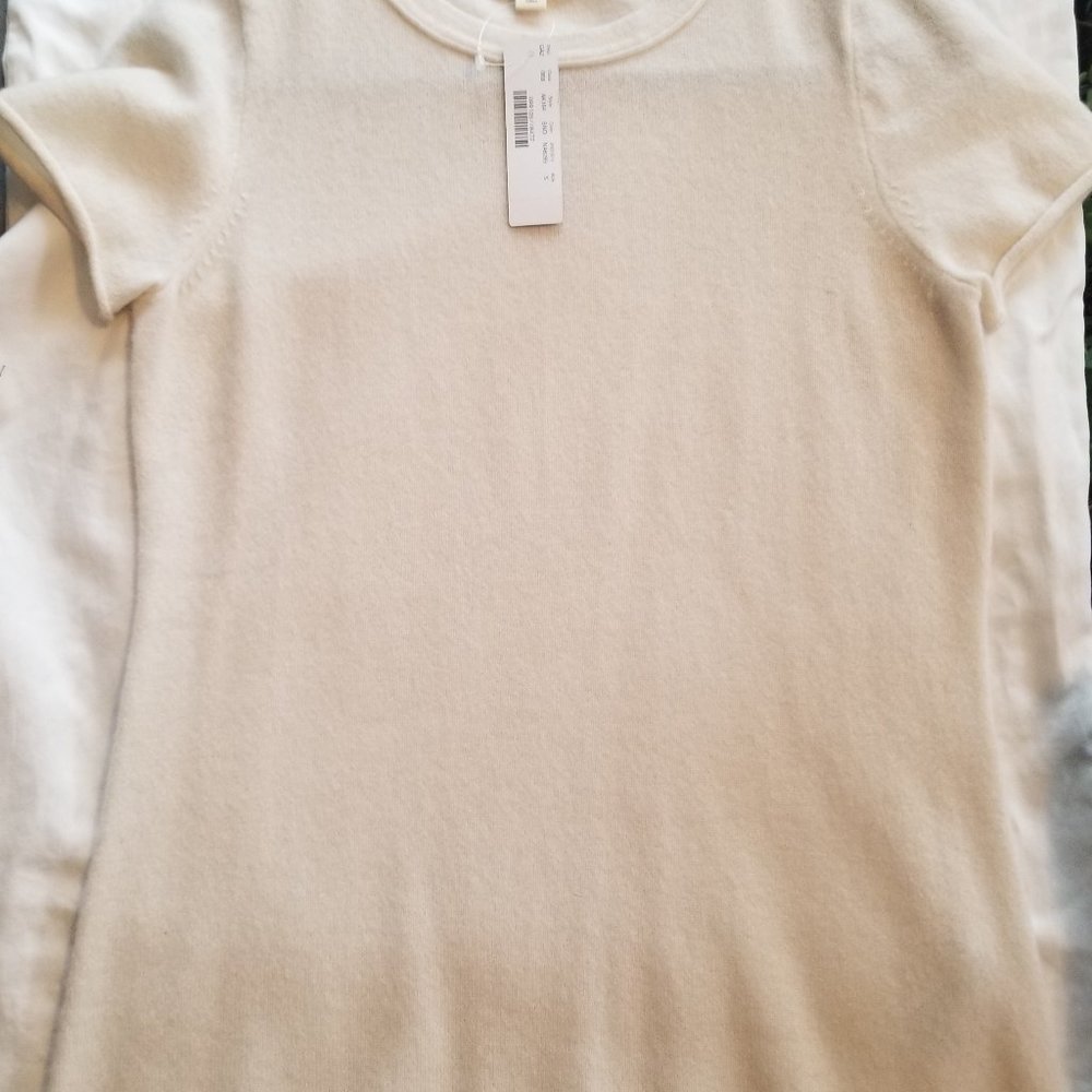 NWT J Crew Cashmere T-shirt in cream / ivory - Picture 4 of 6